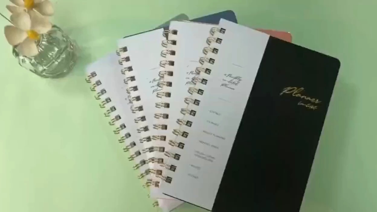 Private Label 2022 2023 Spiral Binding Budget Agenda Diary Pu Leather