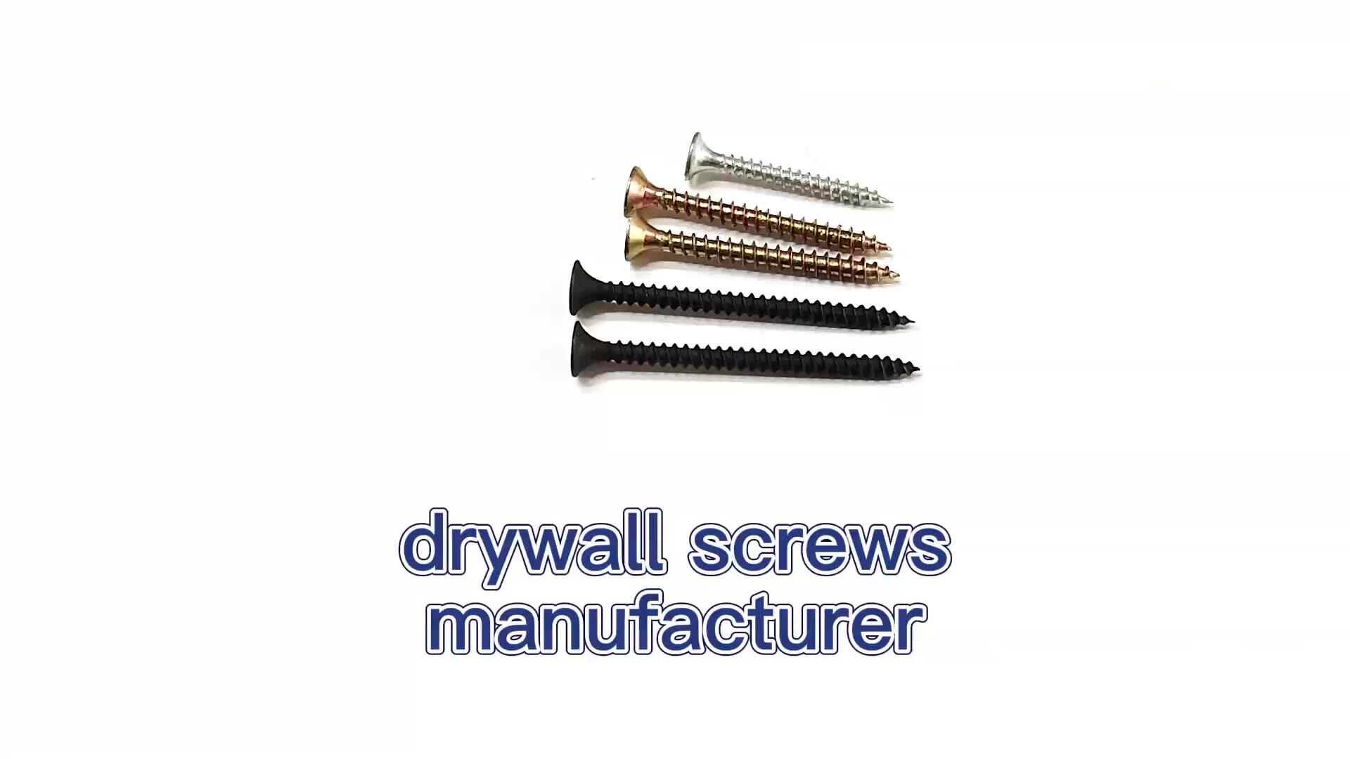 Tornillos Para Placas De Yeso De 25mm - Rosca Gruesa, Cabeza Corneta, Fosfatado Negro (Pack De Alta Cantidad)