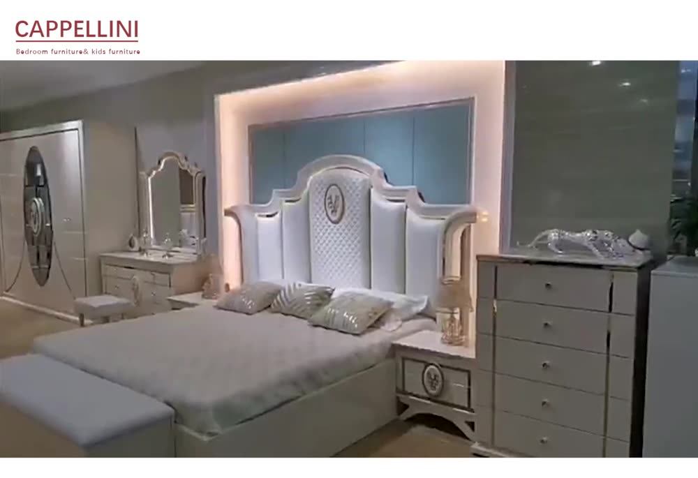 Wooden Suite Queen Size Room Headboard Luxury King Bed Modern Set