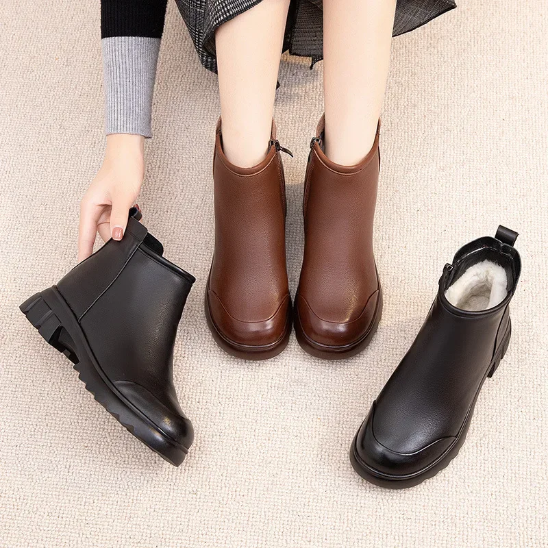 Demi-season shoes for mother, keep warm boots, 2023