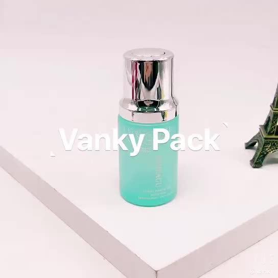 Pink Color Frosted Cosmetic Glass Jar Bottle For Serum And Face Cream