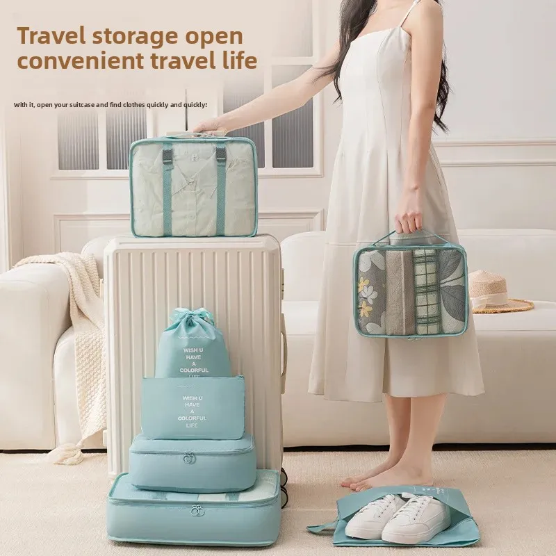 Handheld suitcase for traveling, capacious container, underwear, set