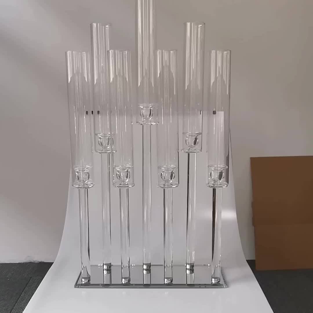 Top Transparent 10 Arms Elegant Candle Holder Table Wedding Centerpiece