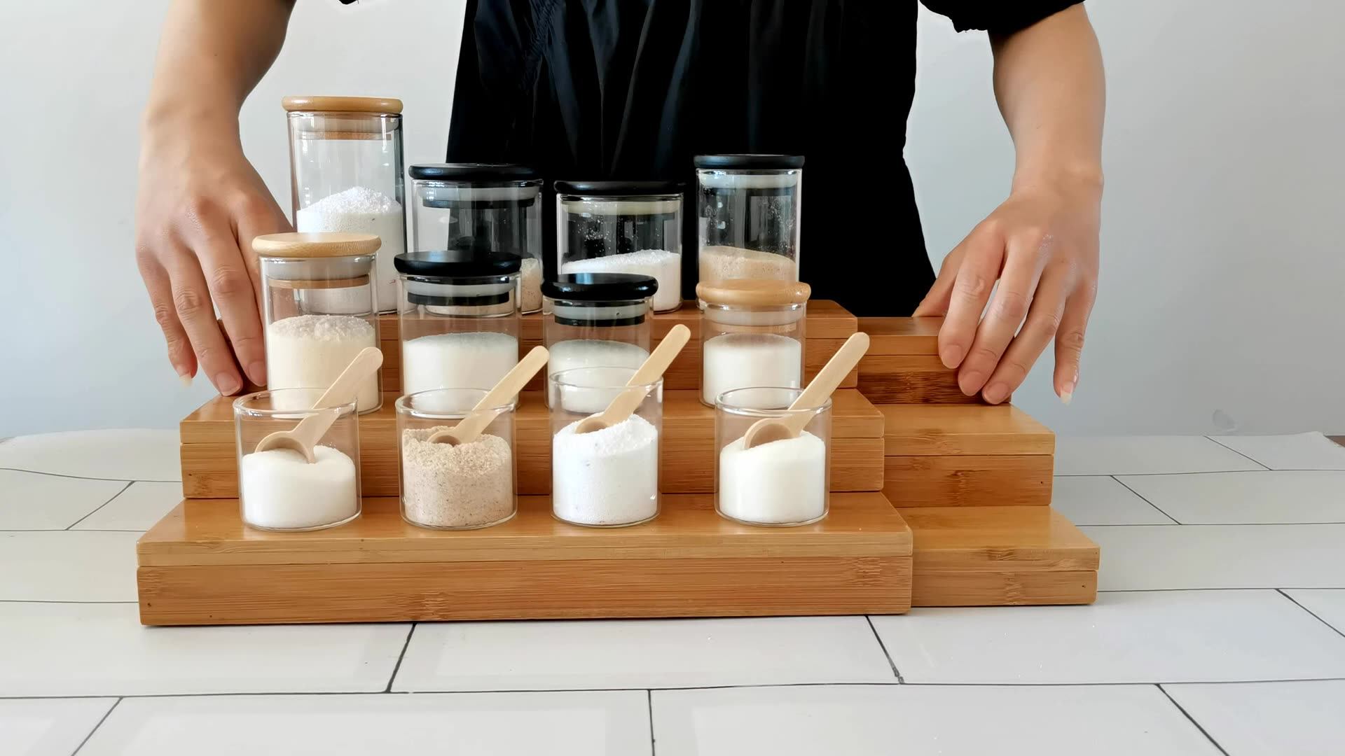 Handblown Airtight Small Spice Glass Jar With Black Lid Buy Glass Jar