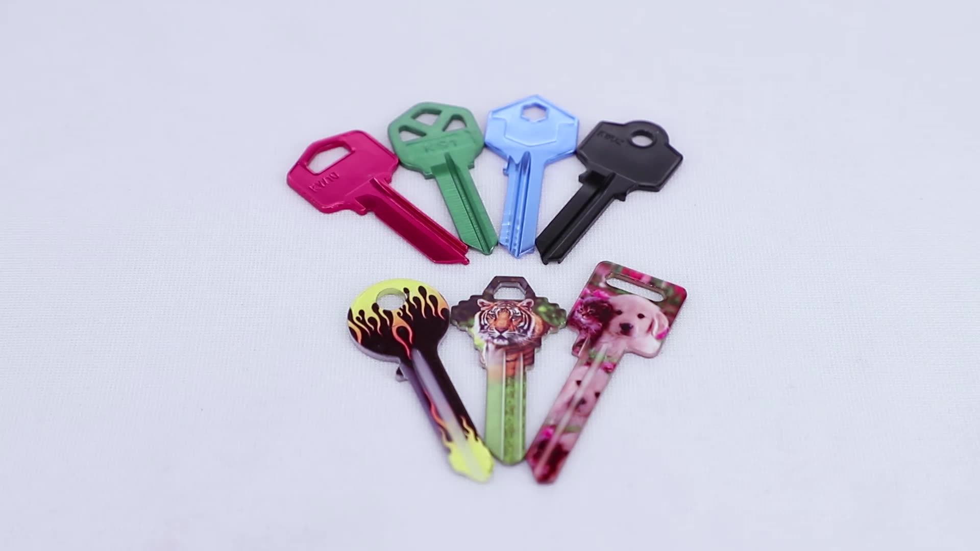 Colorful Customized Oem Chaves Key Blanks Brass Material Pattern Dimple