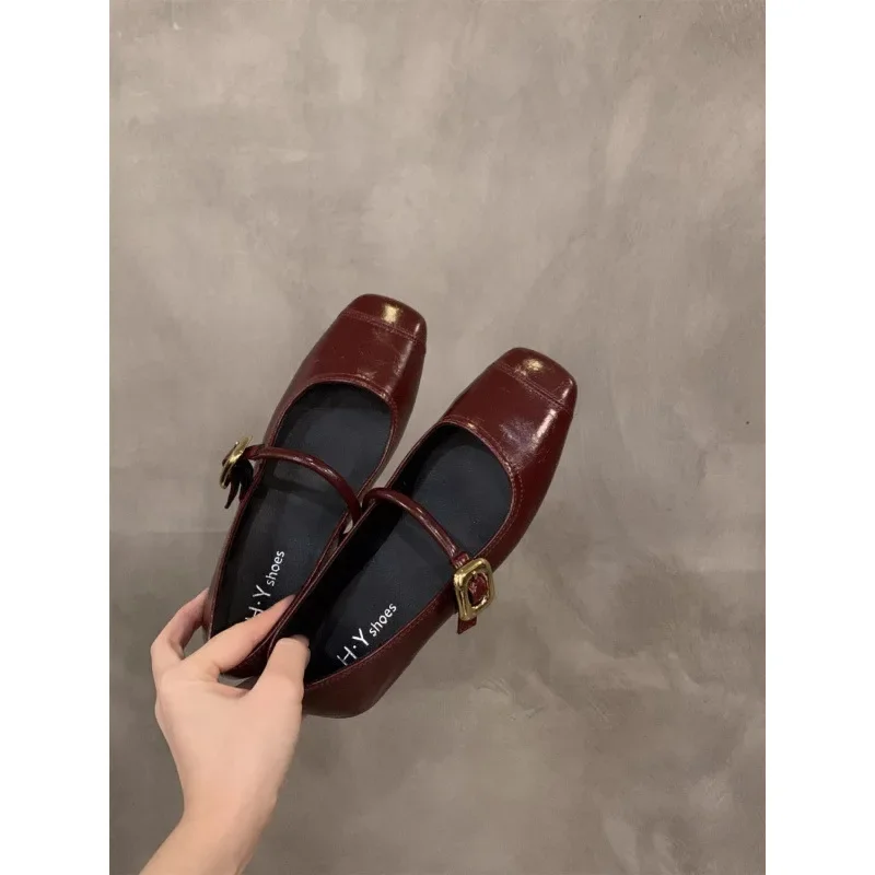 Comfortable universal Mary Jane shoes flat square toe
