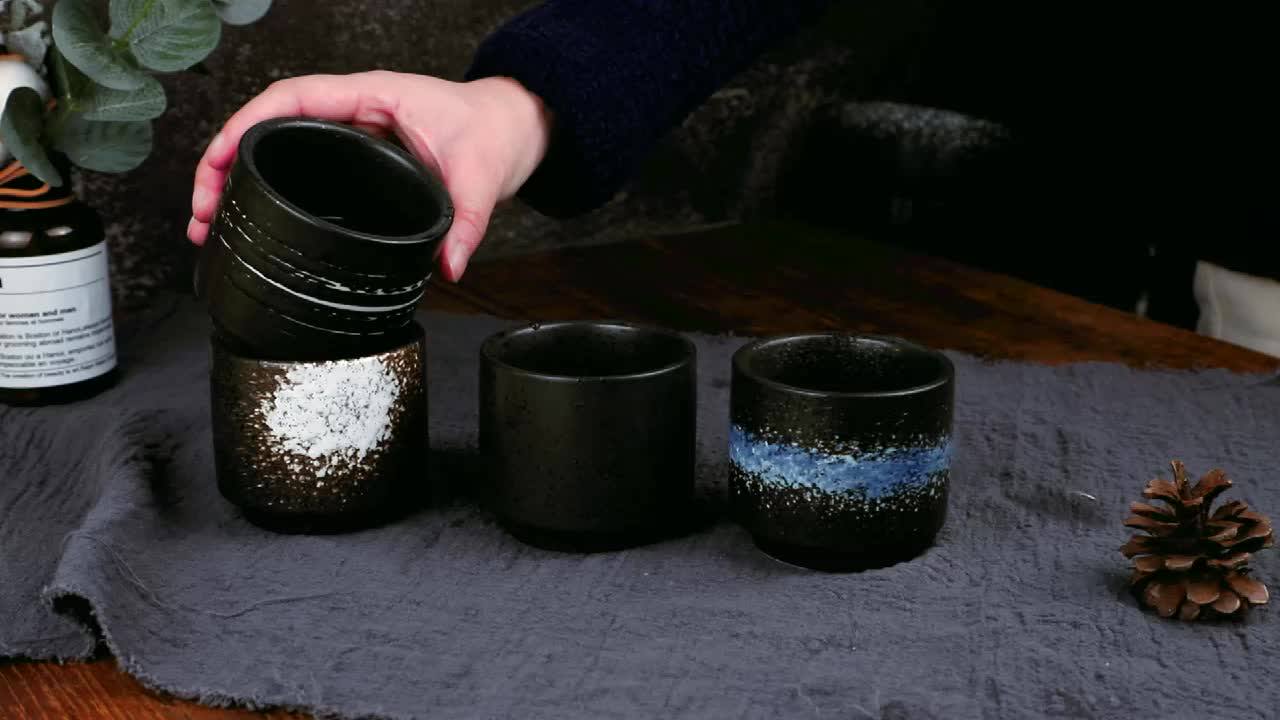 Handcrafted Ceramic Tea Cups Chinese Kungfu Tea Cup Handless Coffee