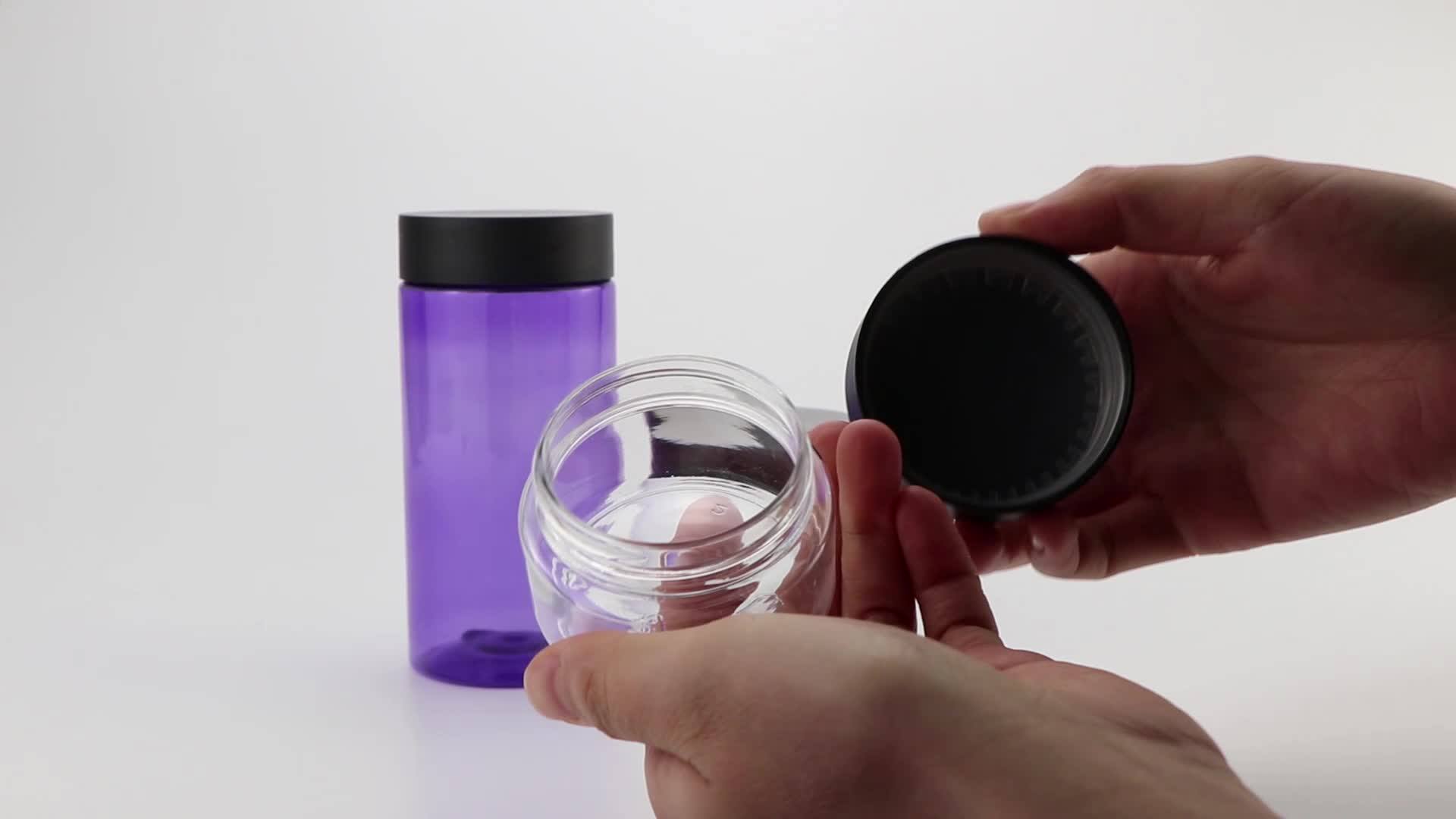 50ml 90ml 250ml Recyclable Food Grade Plastic Weed Jars,Pet Straight