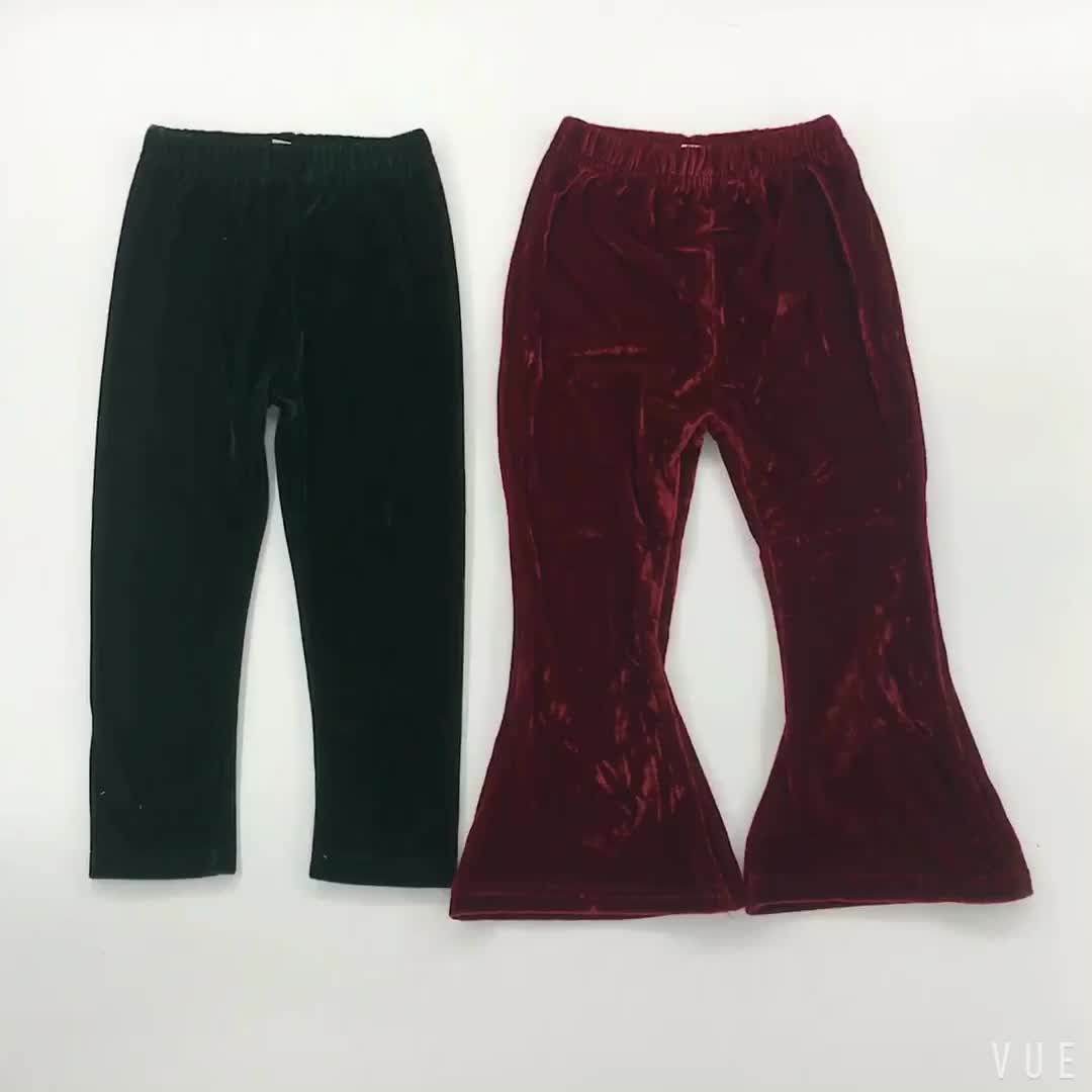 Wholesale Baby Girl Pink Velvet Hippie Flare Bottom Pants Buy Baby