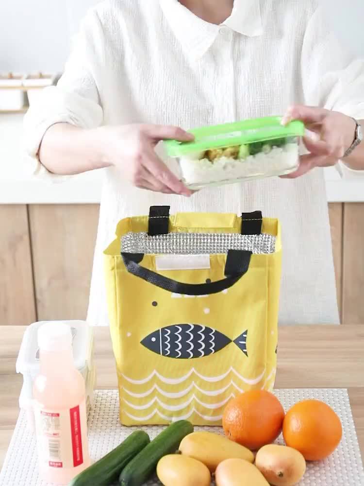 Children Food Carry Bags Rainbow Unicorn Tote Lunch Bag For School Kids