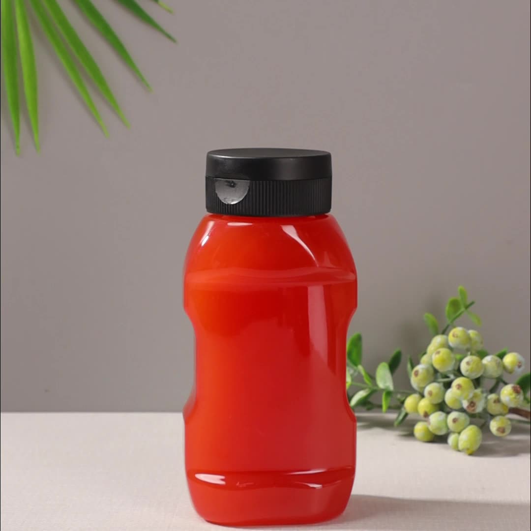 12oz Upside Down Squeeze Ketchup Bottle With Flip Top Lid 14oz 16oz