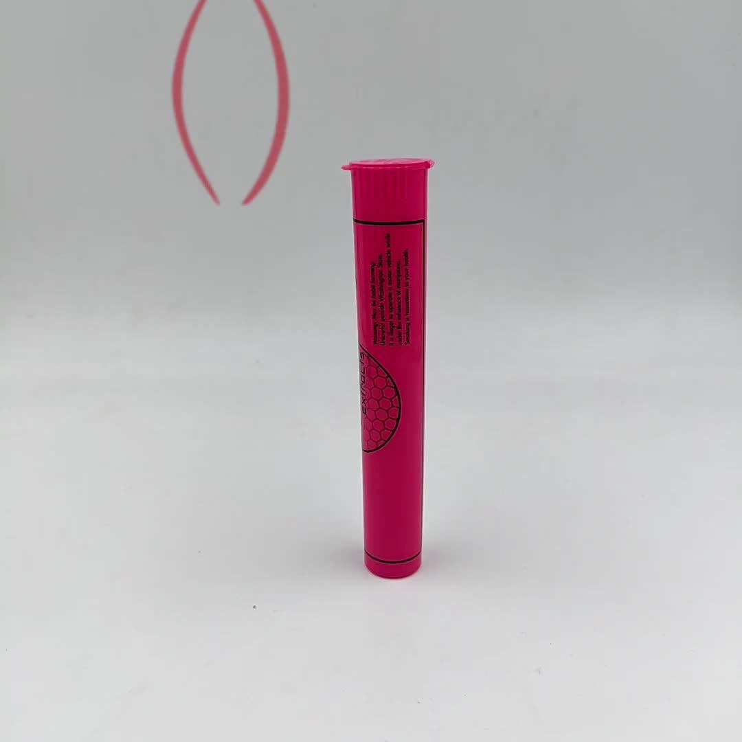 Child Resistant Plastic Tube Custom Size Pre Rolled Pop Top 78mm 116mm