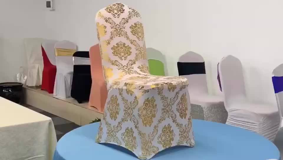 Universal Gold Metallic Flower Printed Lycra Gold Chair Cover Buy