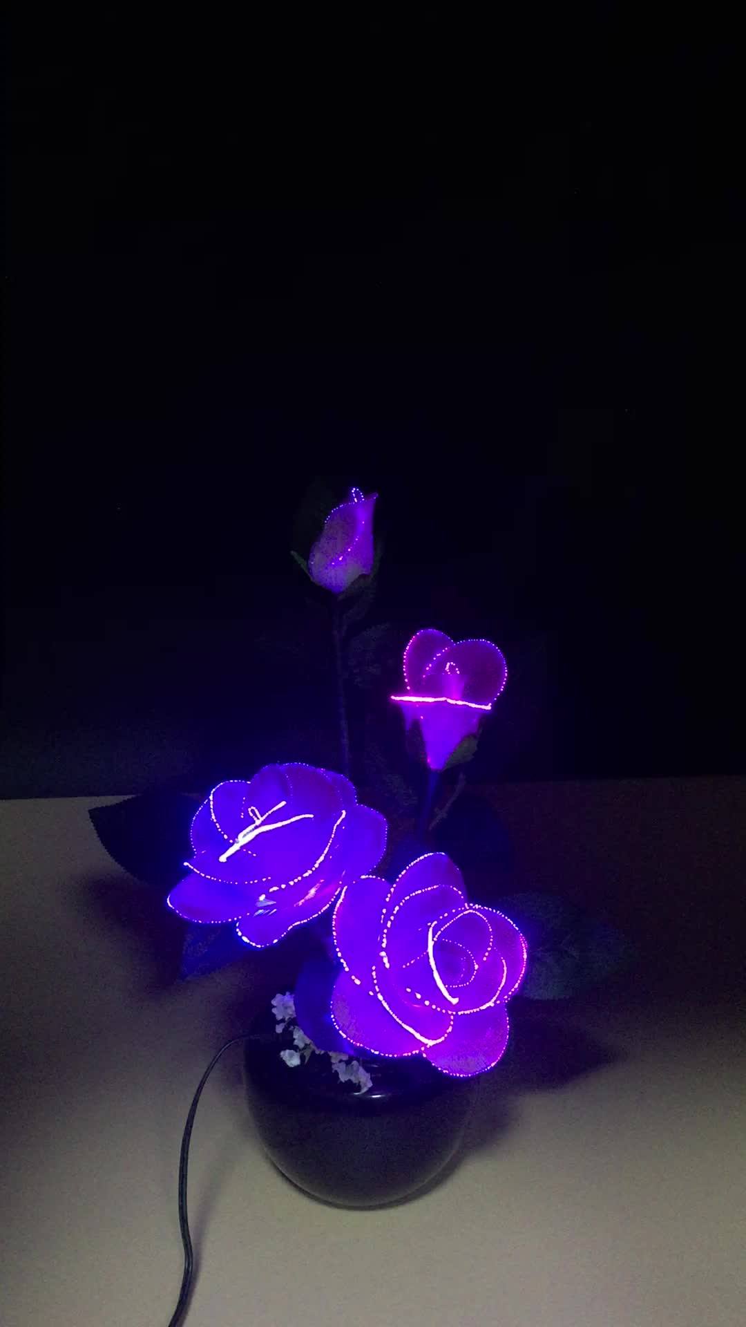 Led Fiber Optic Flower Lamp Wedding Christmas Decoration Led Lamp