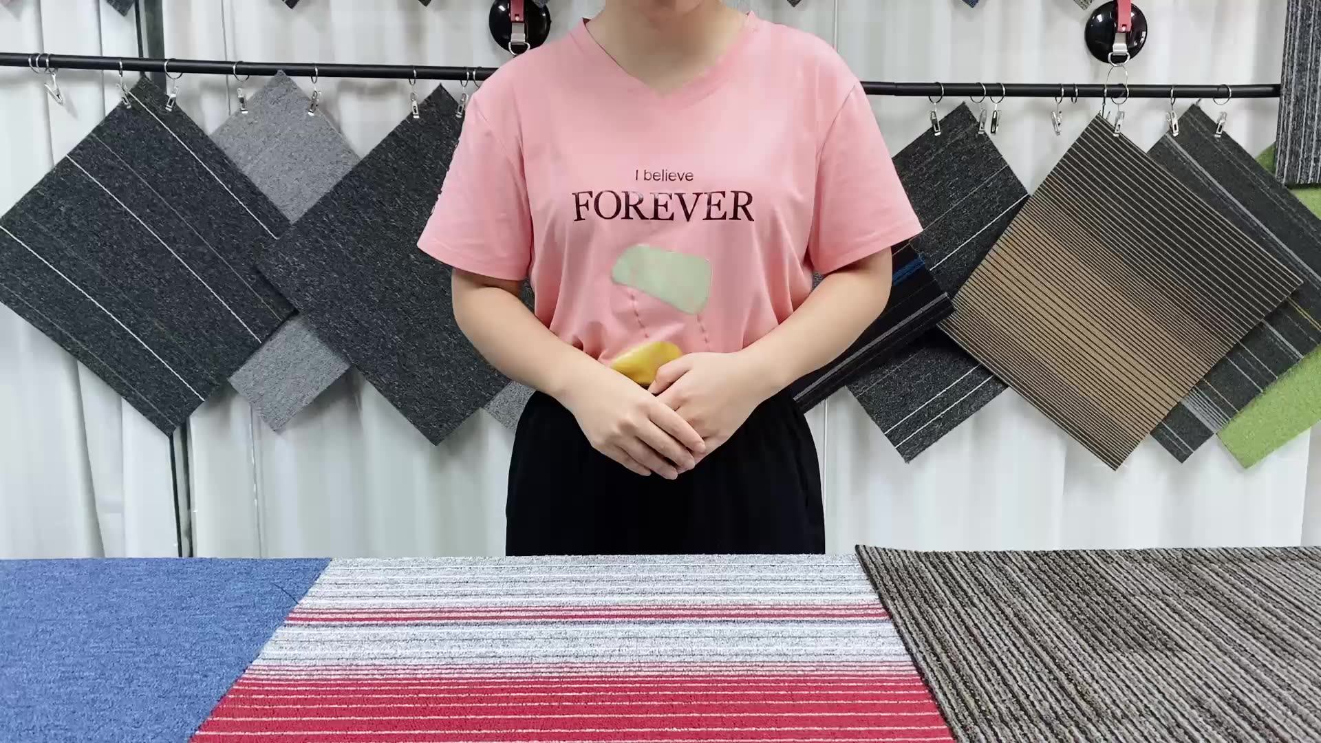 Hj Luxury Office Carpet Tiles Pp Nylon Surface Pvc Backing Floor Square