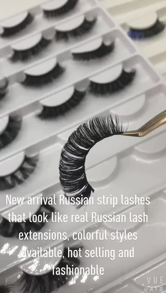 Wholesale Lash Strips C Curl Russian Strip Lashes High Quality Mink