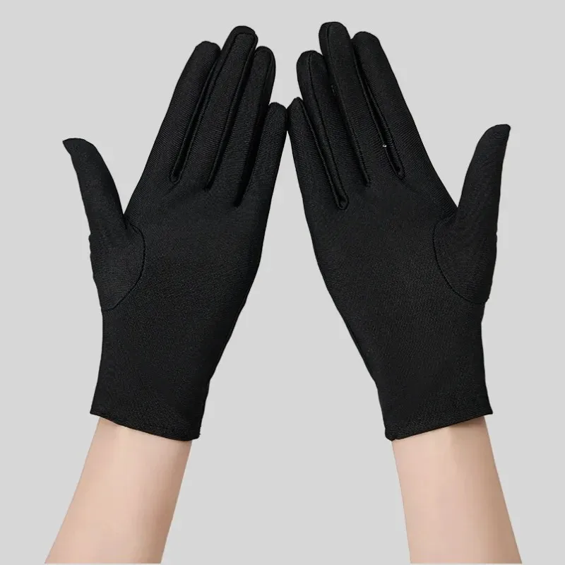 Men's and Women's Spandex Jewelry Gloves Elastic Tight Black and White Dance Performance Etiquette Conductor Emcee Gloves Wholesale