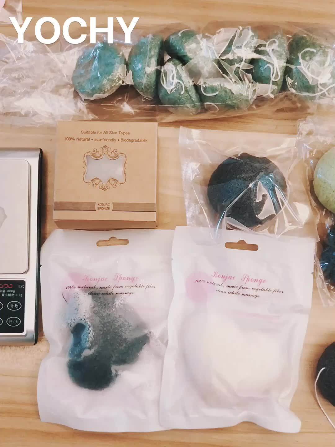 Ecofriendly Organic Reusable 100 Natural Konjac Sponge With Green Tea