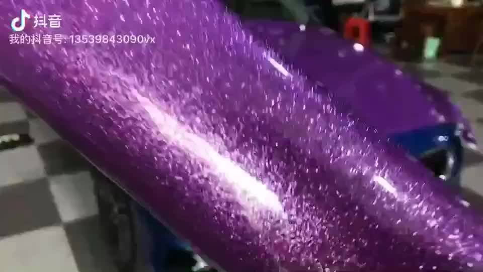 Glitter Car Wrap Vinyl With Yellow 1.52*20m Cool Style Diamond Pearl