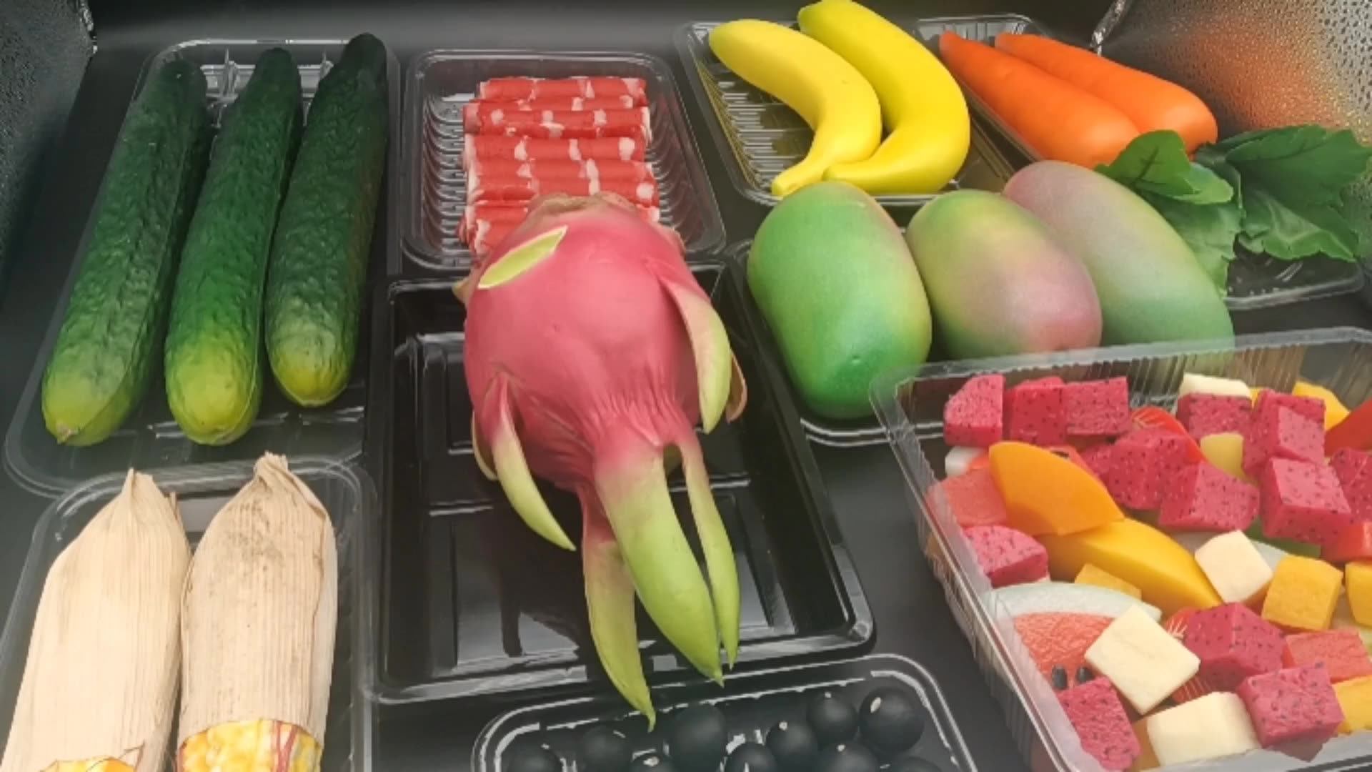 Supermarket Vegetable Fruit Meat Plastic Tray Disposable Sealable Film