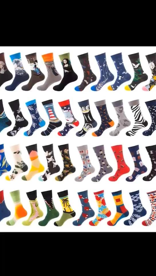 Up Grade Mens Fashion Trend Crew Fancy Dress Socks Funny Cotton Socks