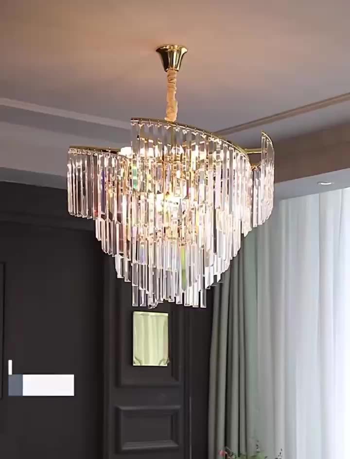 Living Room Fancy Chandelier High Ceiling Modern Lighting Spiral