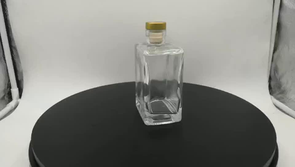 300ml Square Clear Coffee Juice Glass Bottle With Cork Lid Buy Glass