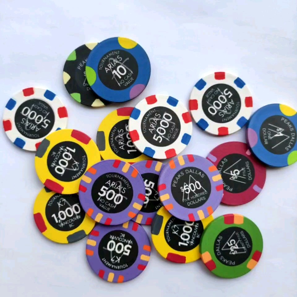 10g 39mm Ceramic Poker Chip Sublimation On Bothside With Aligned