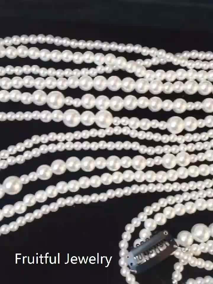 Long Tassel Pearl Hair Chain Accessory Wedding Pearl Body Chain Jewelry