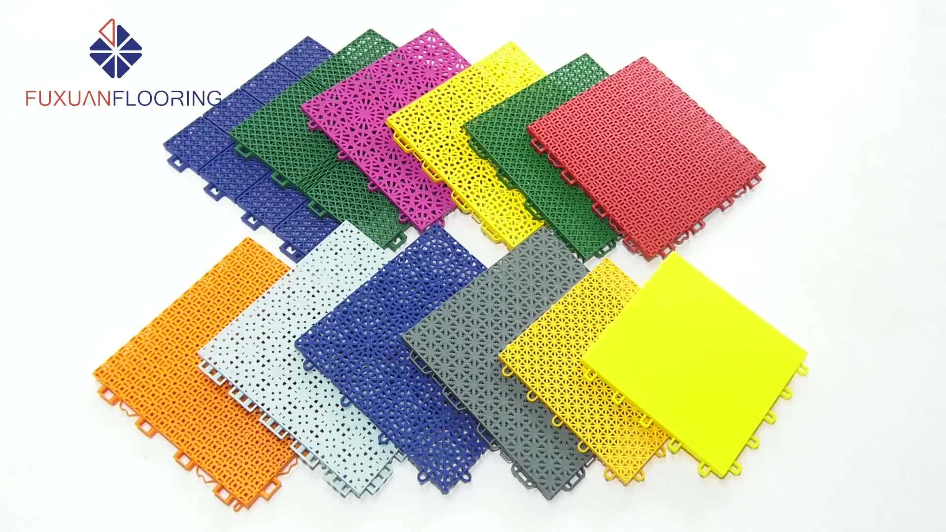 Easy Install Modular Pp Interlocking Outdoor Drainage Sport Flooring