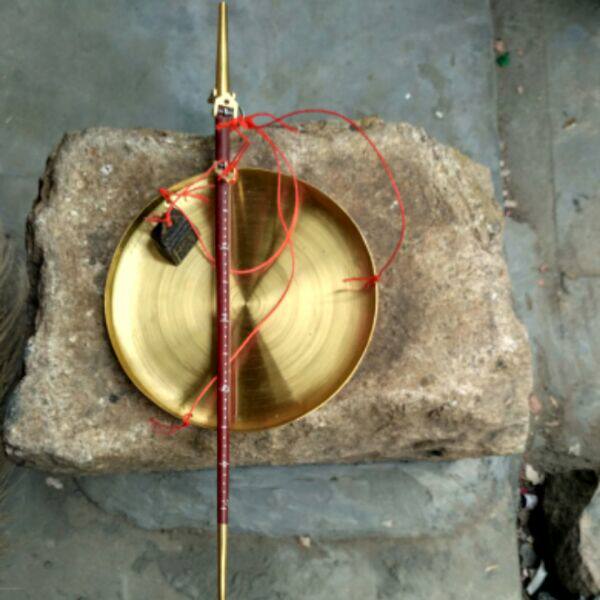 Boutique wooden pole scale old scale All bronze disc 20 cm 5 catty wooden pole length 45 cm