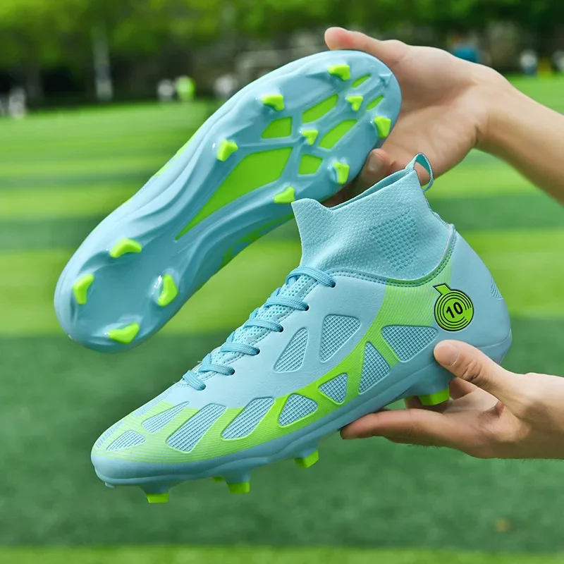 Factory help on behalf of cross-border football shoes high-top broken nails training competition long nails foreign trade plus size sneaker men wholesale