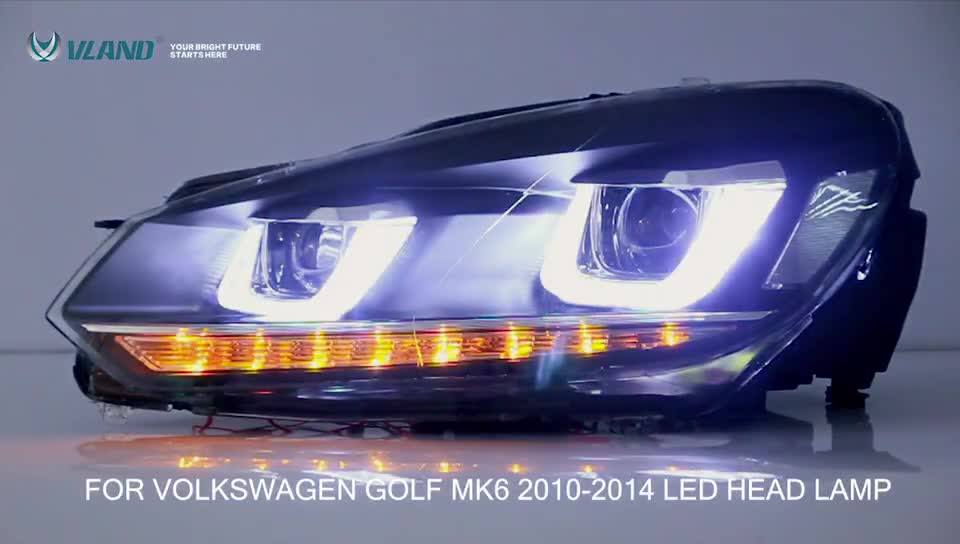 Vw Golf 6 Headlights 20082013 Year Mk6(red Demon Eyes Selectable
