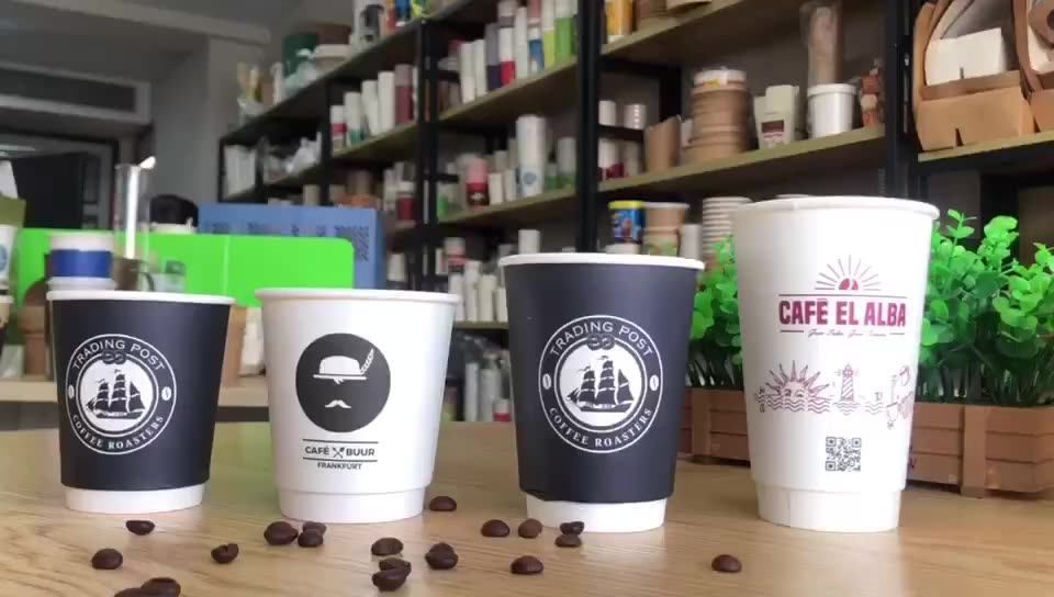 Company Logo Printed Paper Cups Logo Printed Disposable Paper Coffee