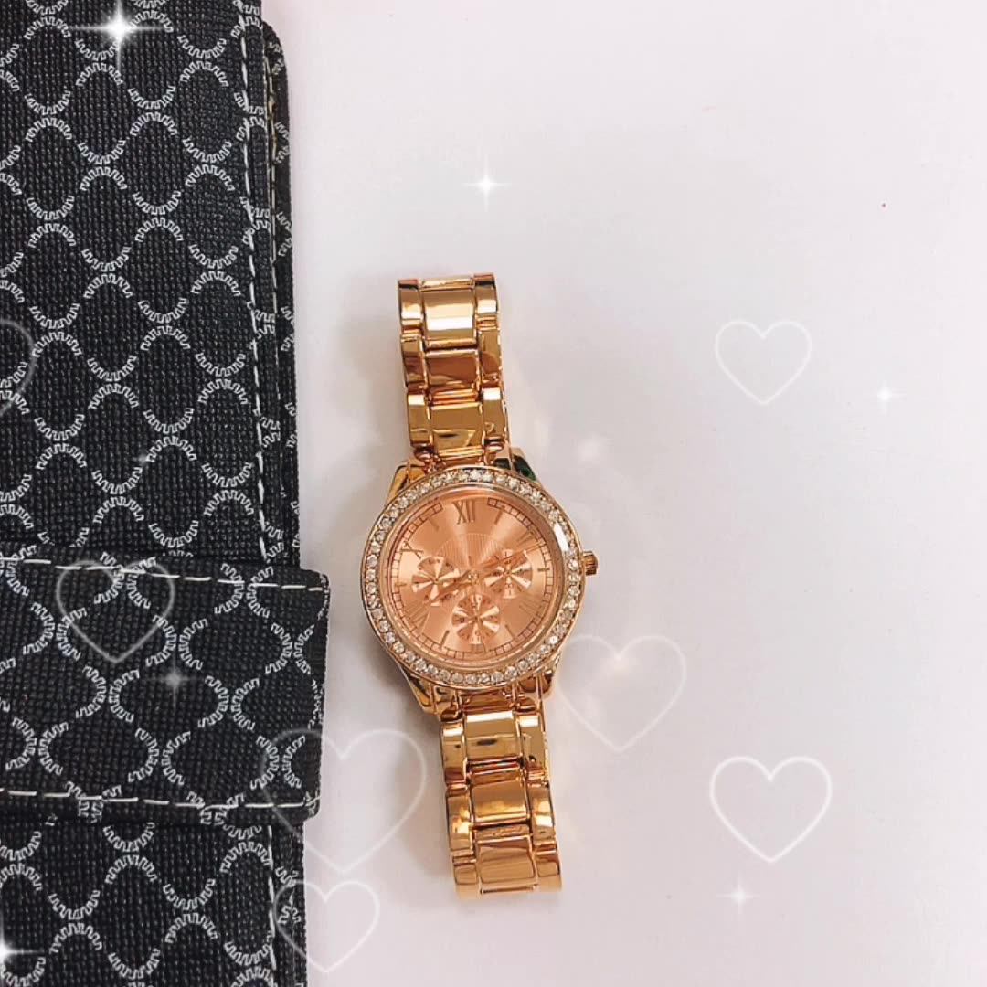 Luxury Quartz Golden Watches With Real Diamond Buy Golden Watches