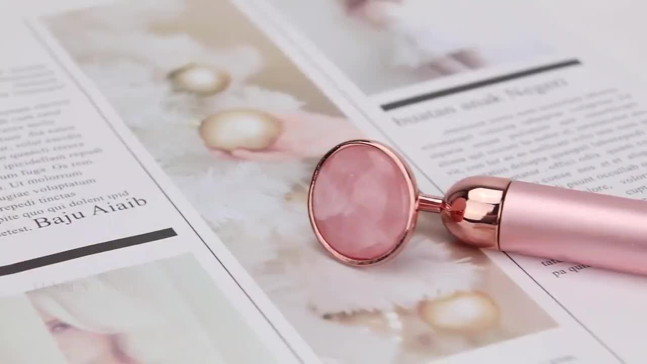 New Product Natural Face Jade 24k Gold Electric Rose Quartz Golden Energy Beauty Bar For Anti