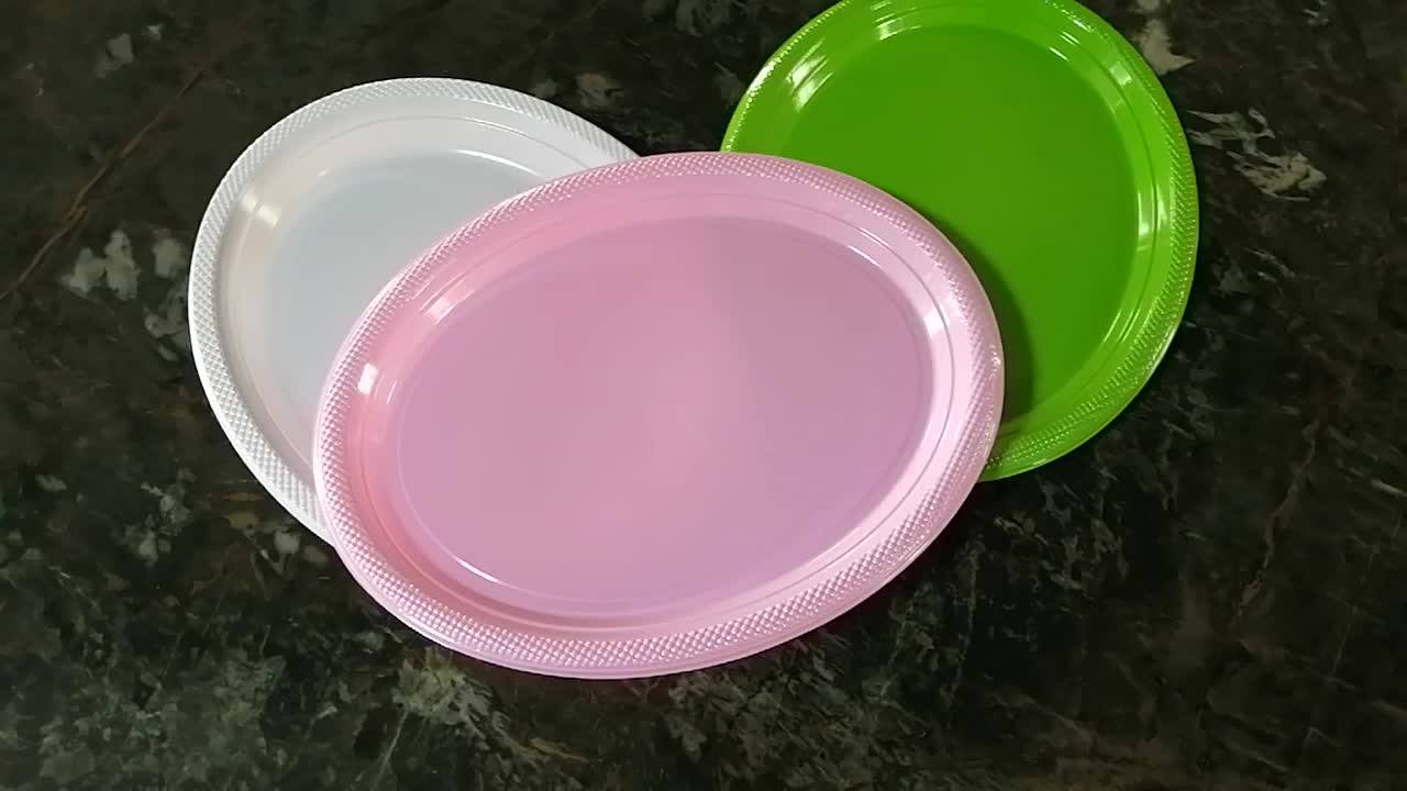 Custom Colorful 12 Inch Plastic Disposable Ps Plate And Cups Party