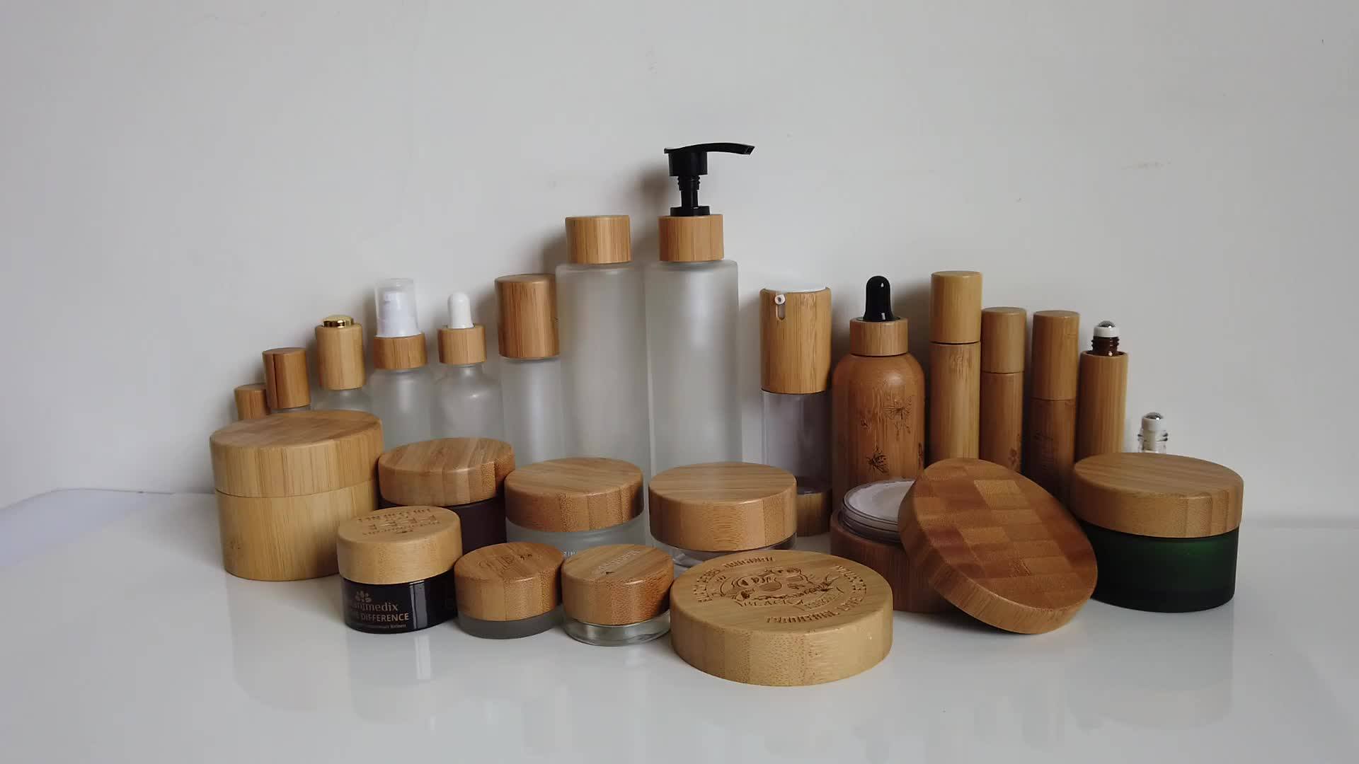 Eco Friendly Frosted Matte Clear Amber Green White Black Glass Bamboo