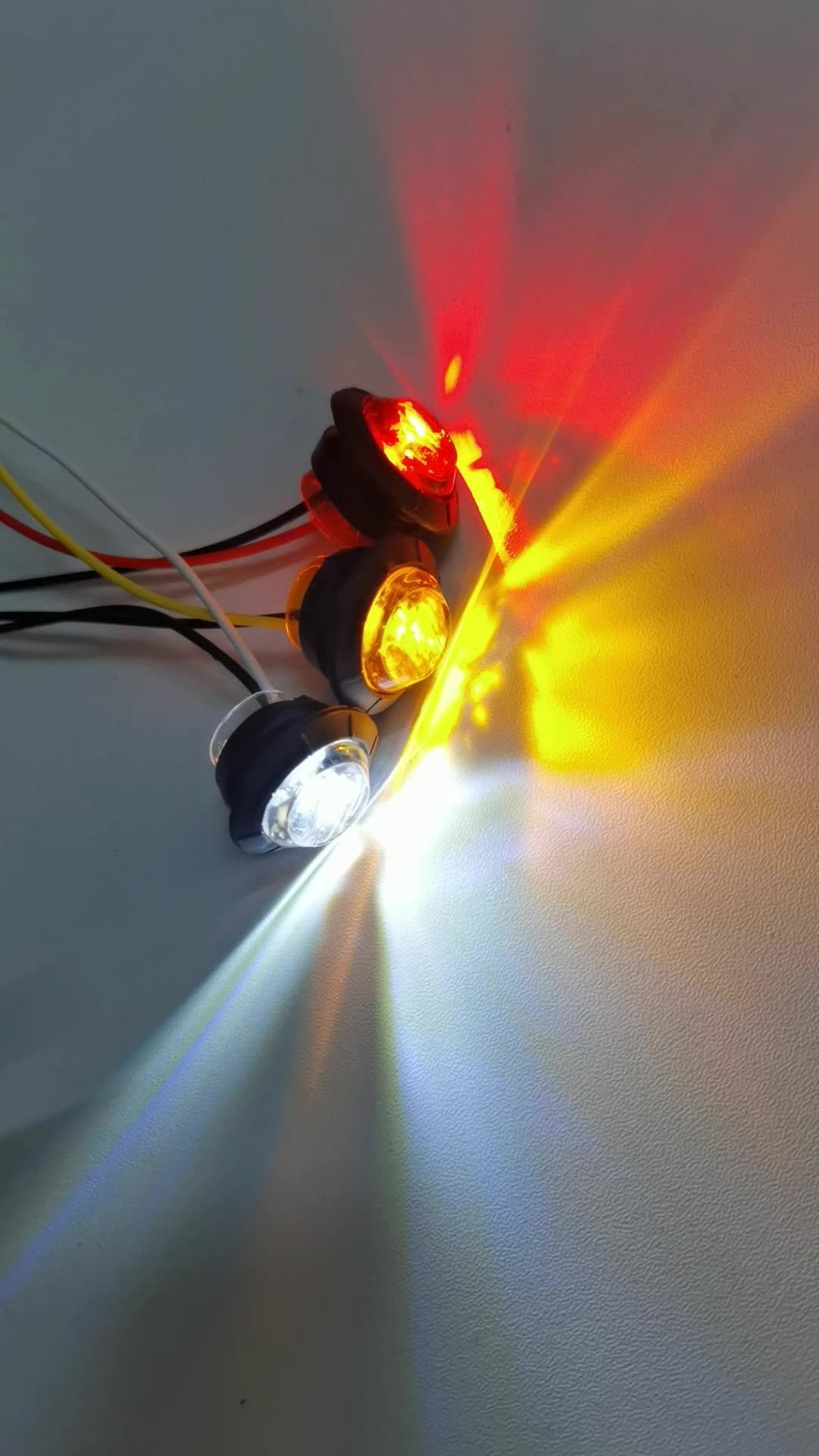 Led Indicators 12v 24v Round Trailer Side Marker Light Yellow White Red