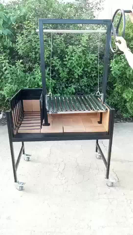 Adjustable Fire Pit Argentine Brasero Charcoal Grill With Fire Brick