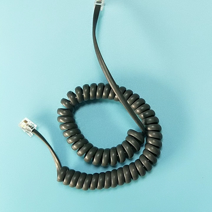 Rj11 Telephone Line 4p4c Telephone Cords 2m Telephone Coild Cord Cables