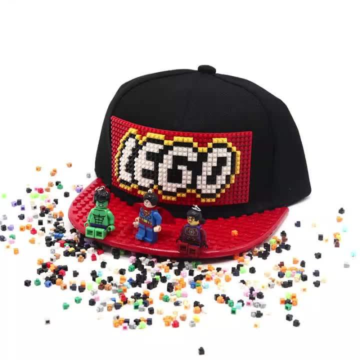 Wholesale Fashion Flat Brim Blocks Diy Baseball Legos Hat Custom Baseball Snapback Legos Hats