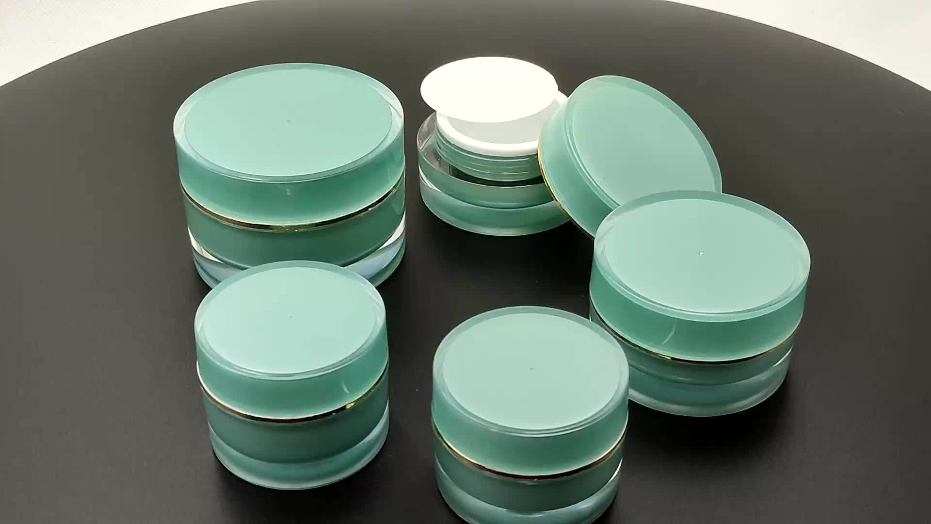 50g Round Acrylic Jar Exstock Ready To Ship Green Cosmetic Jar 50gr