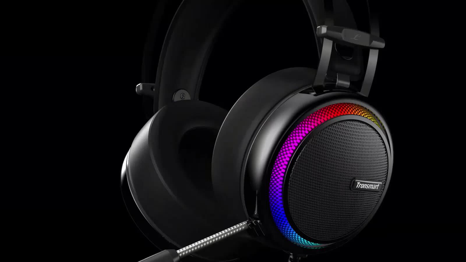 Tronsmart Black Glary 最高のゲーミングヘッドホン マイク付きヘッド