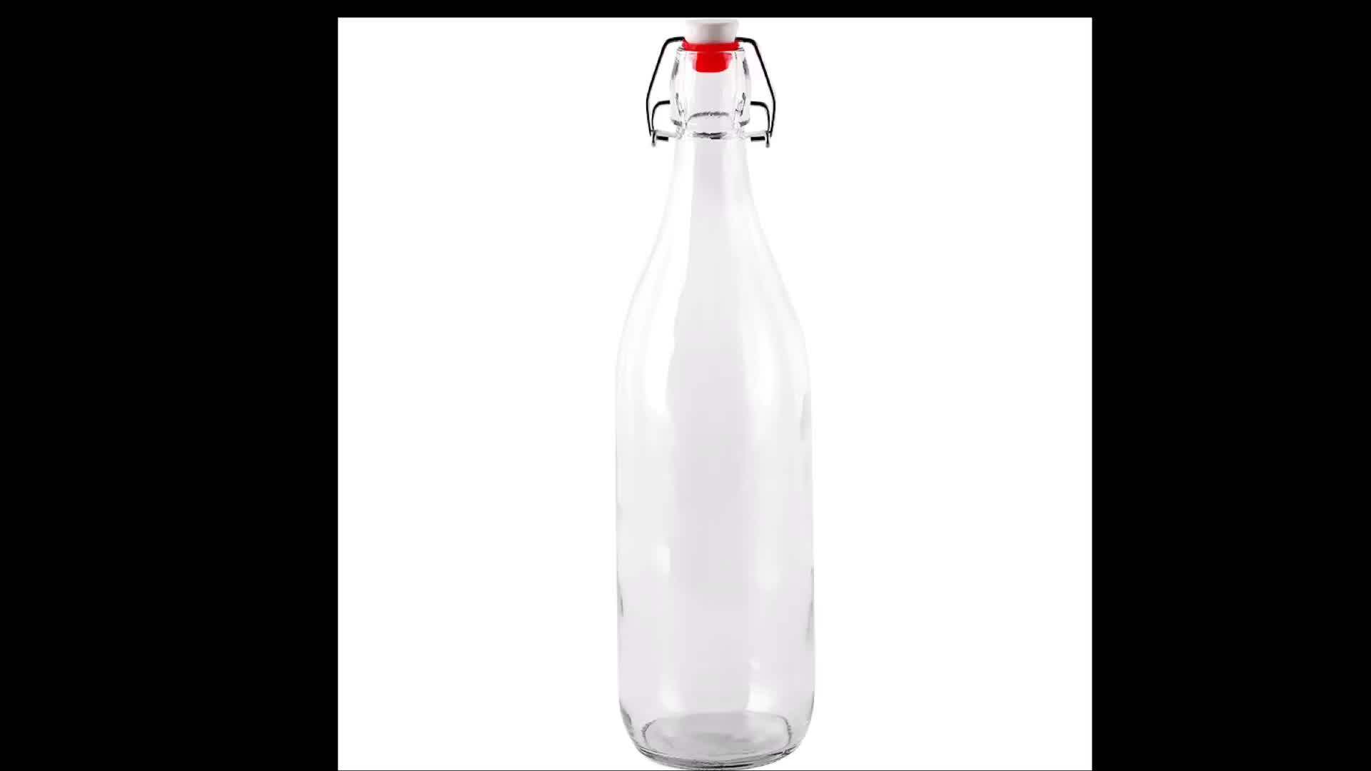 Swing Top Glass Bottle 1 Liter/32oz Buy Glass Bottle With Stopper Caps Leak Proof,Flip Top