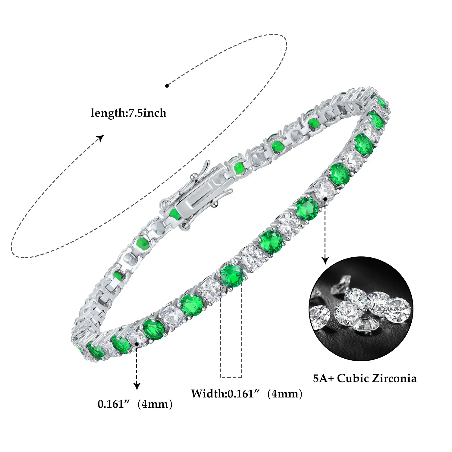 tennis copper fashionable design bracelet with zircon