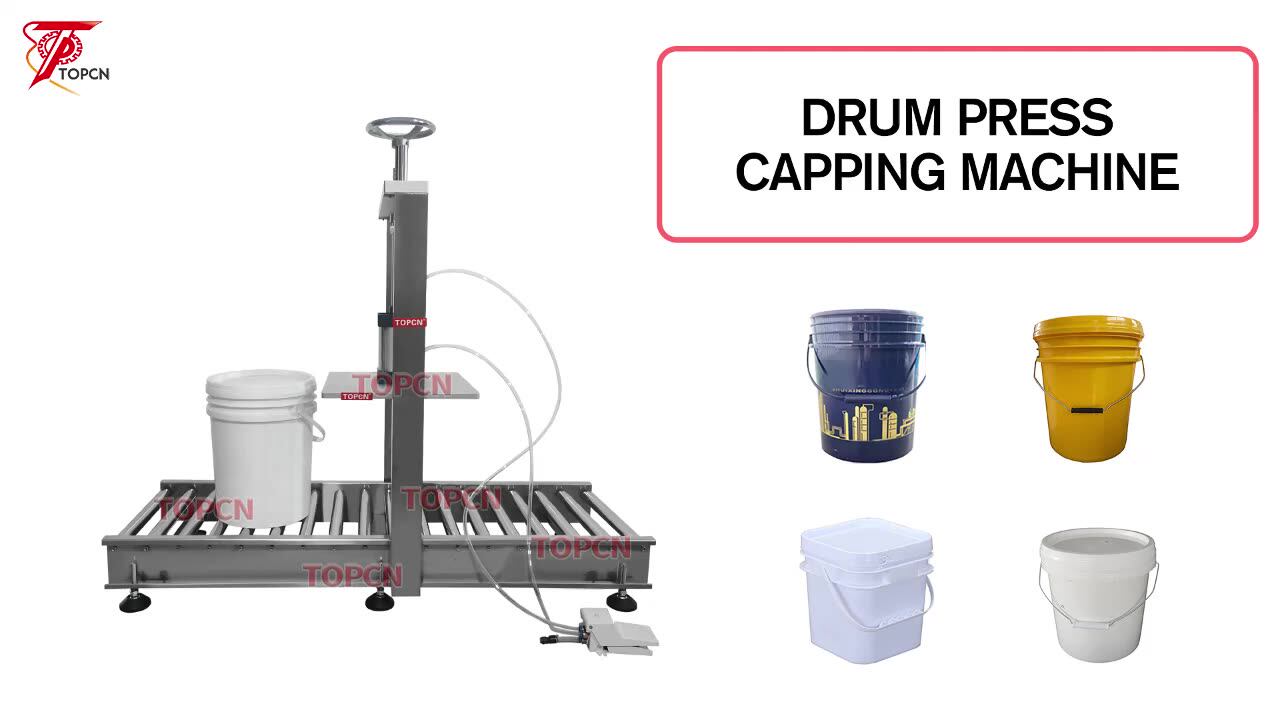 1820 L Semi Automatic Pneumatic Barrel Plastic Paint Bucket Capping