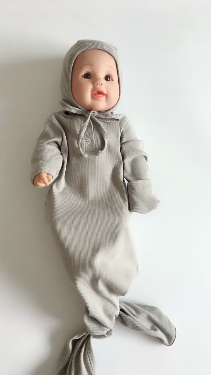 Latest Ribbed Knotted Newborn Baby Girl Sleeping Gowns Buy Baby Gowns