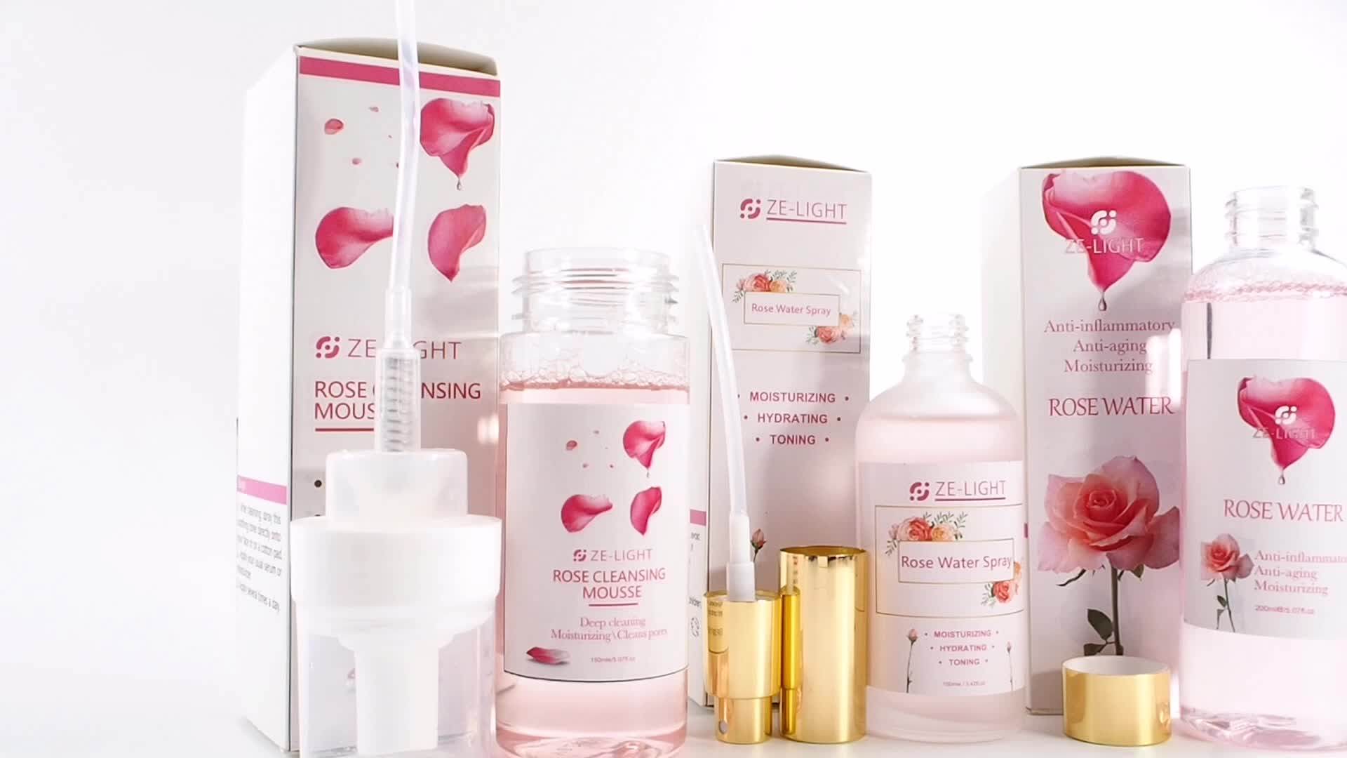 Rose Facial Mousse Foam Zelight Mlid Deep Cleansing Moisturizing Rose