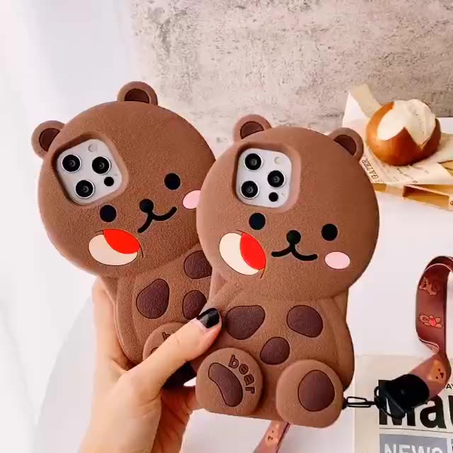 iphone 7 cover 3D Cute Bear Phone Case For iPhone 6 6s 7 8 Plus SE 2020 Soft Silicone Protective Cover For iPhone 12 Mini 11 Pro X Xr Xs Max iphone 7 plus case